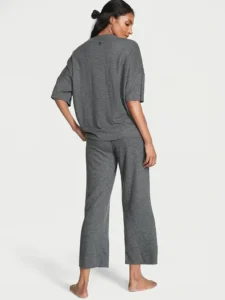 Костюм для дома Glow Waffle Henley Jogger Set (размер S, серый), Victoria's Secret