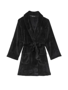 Халат теплый Short Cozy Robe, черный, XS/S, Victoria's Secret