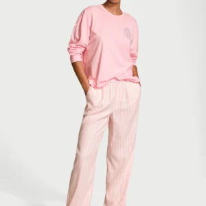Бавовняна піжама зі штанами Long-Sleeve Tee-Jama Set, Pretty Blossom Shimmer, XS, Victoria's Secret